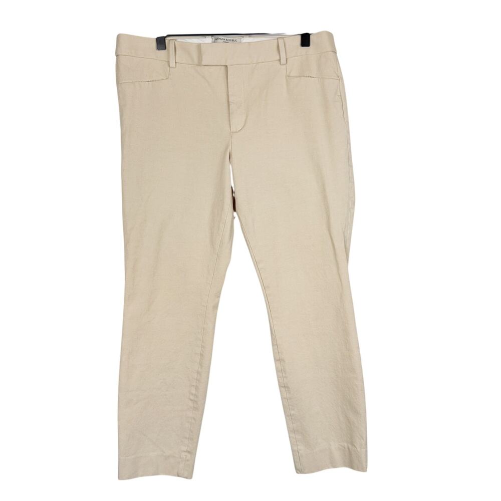 Banana Republic Sloan Skinny Leg Chino Pants Ankle Ivory Mid-Rise - 10